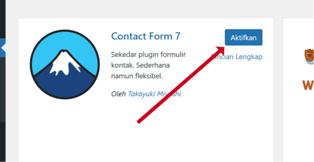 Aktifkan Plugin Contact Form 7