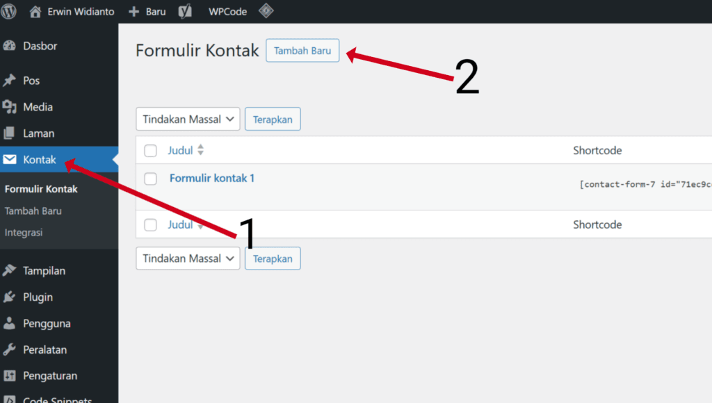 Buat Form Kontak Baru