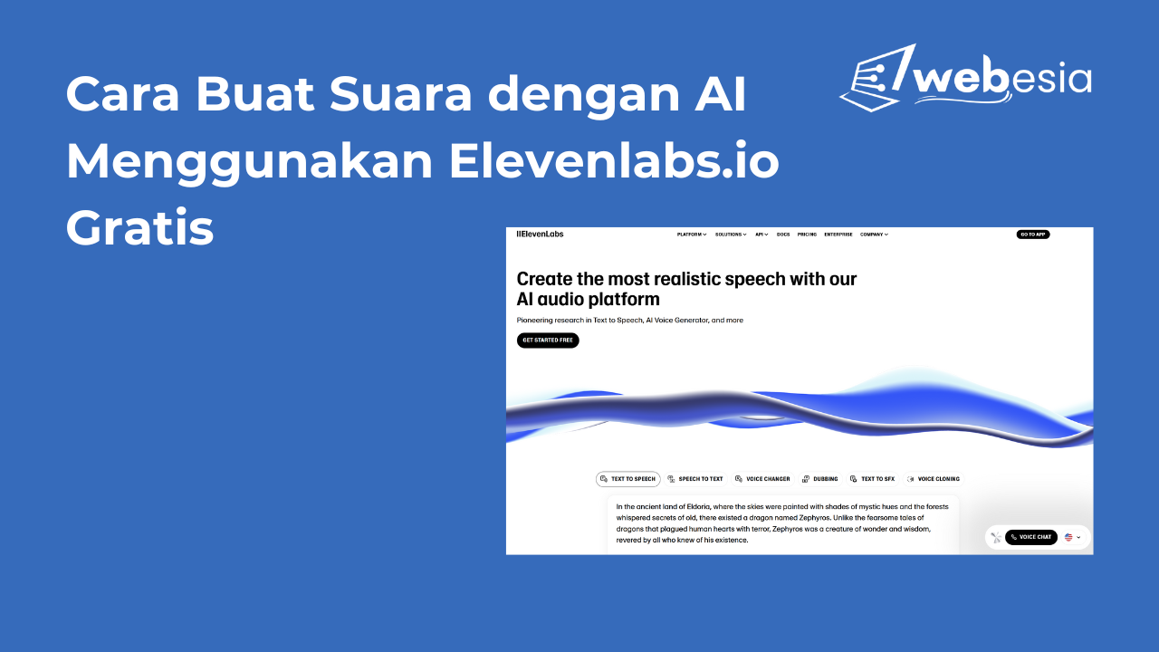 Cara Buat Suara dengan AI Menggunakan Elevenlabs.io Gratis