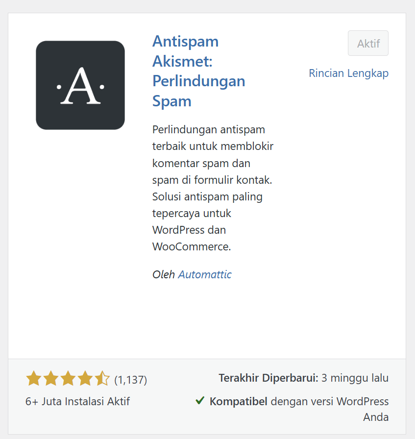 Plugin Akismet