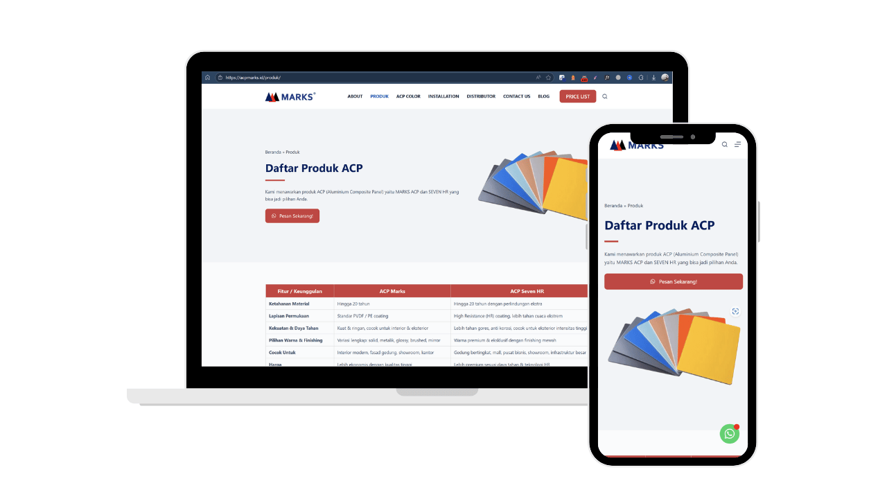 Portofolio Pembuatan Website Company Profile ACP Marks
