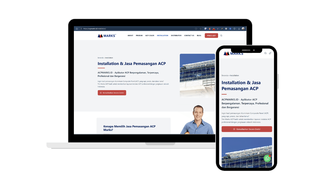 Portofolio Pembuatan Website Company Profile ACP Marks
