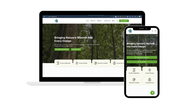 Portofolio pembuatan website NBL Wood oleh webesia