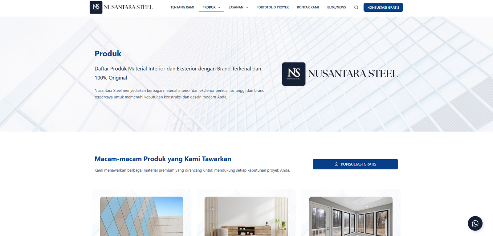 Portofolio Website Company Profile – Nusantara Steel 3 nusantara steel 2