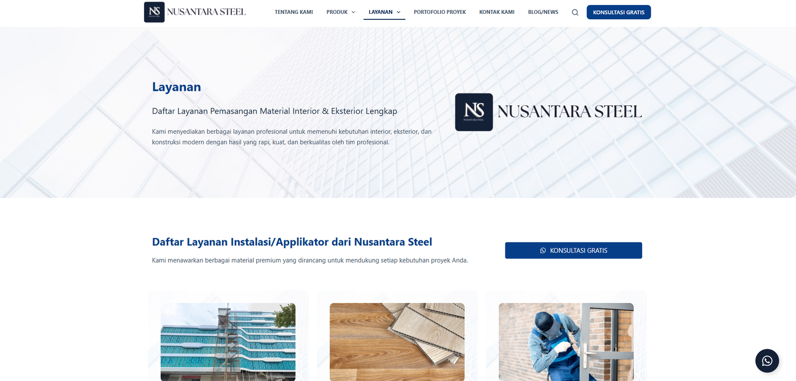 Portofolio Website Company Profile – Nusantara Steel 4 nusantara steel 3
